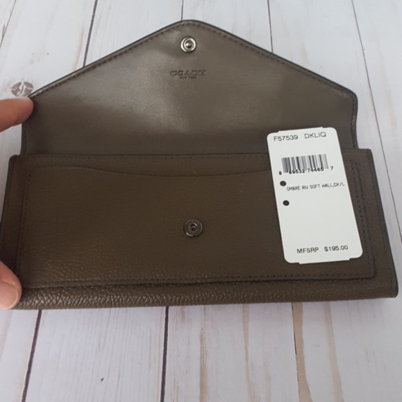 COACH Soft Wallet Ombre Rivet Dark Fatigue lmk - Picture 5 of 8
